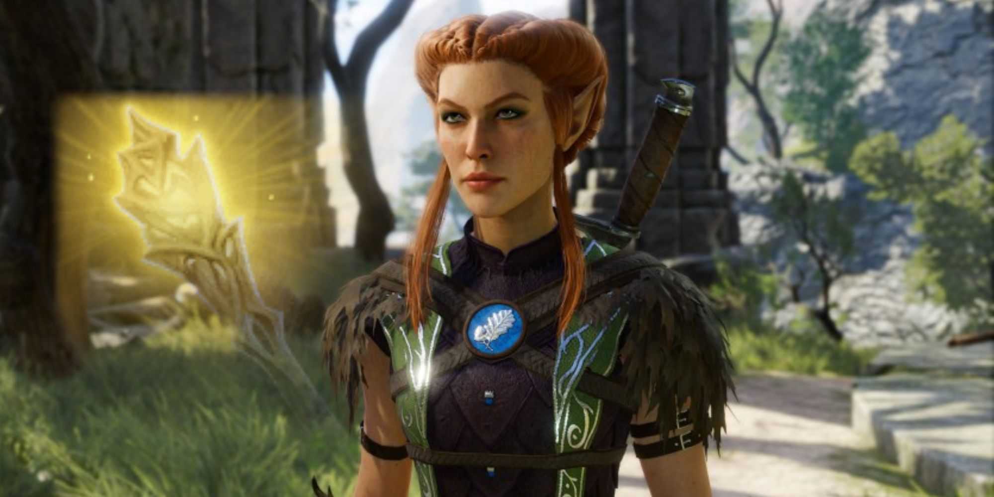 Um close do Druida Kagha e do Carvalho Pálido em Baldur's Gate 3