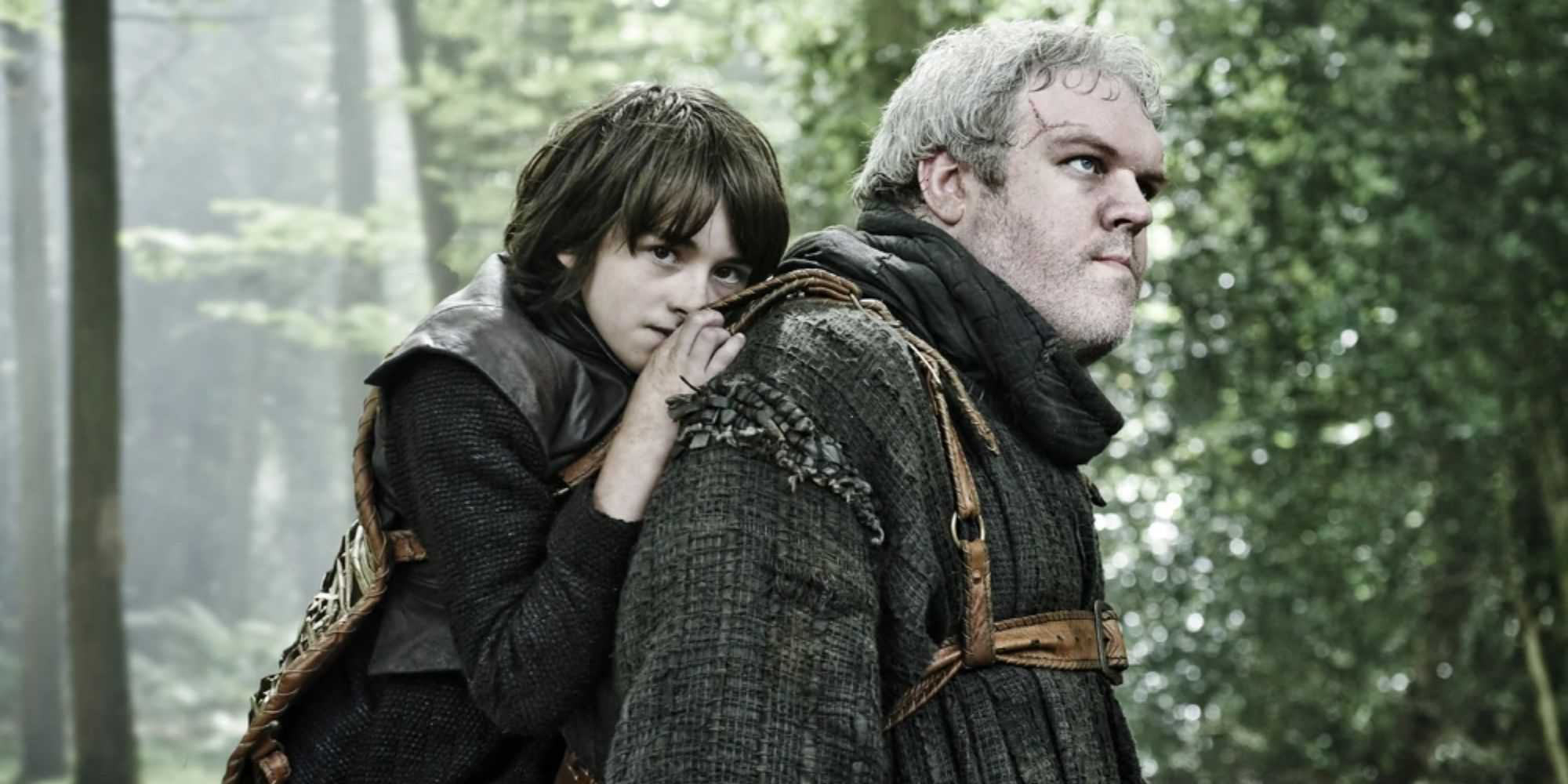 Game of Thrones Bran Stark nas costas de Hodor