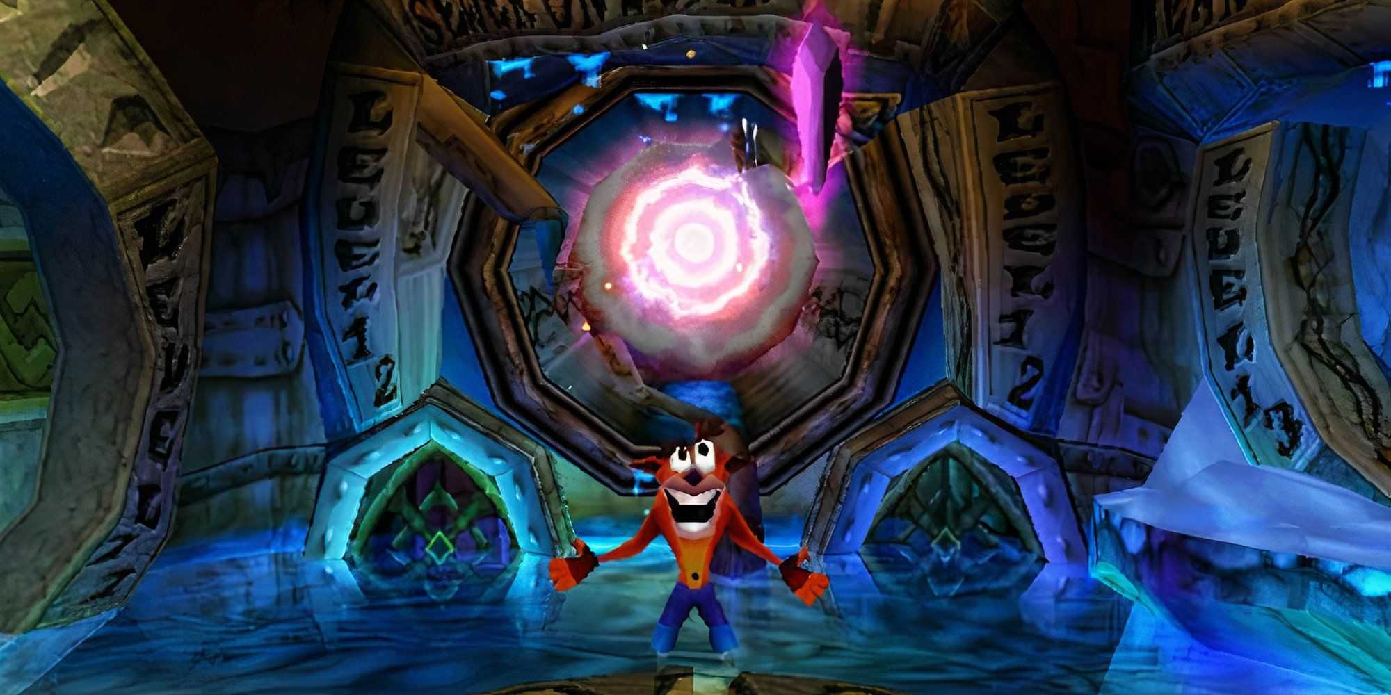 Getting a crystal in Crash Bandicoot 2 Cortex Strikes Back