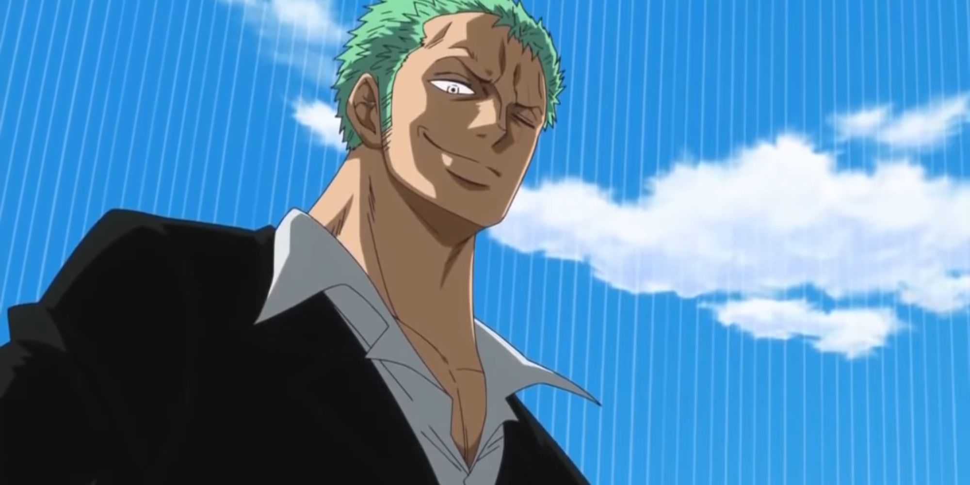 Zoro looks down at Pica after stopping his attack.