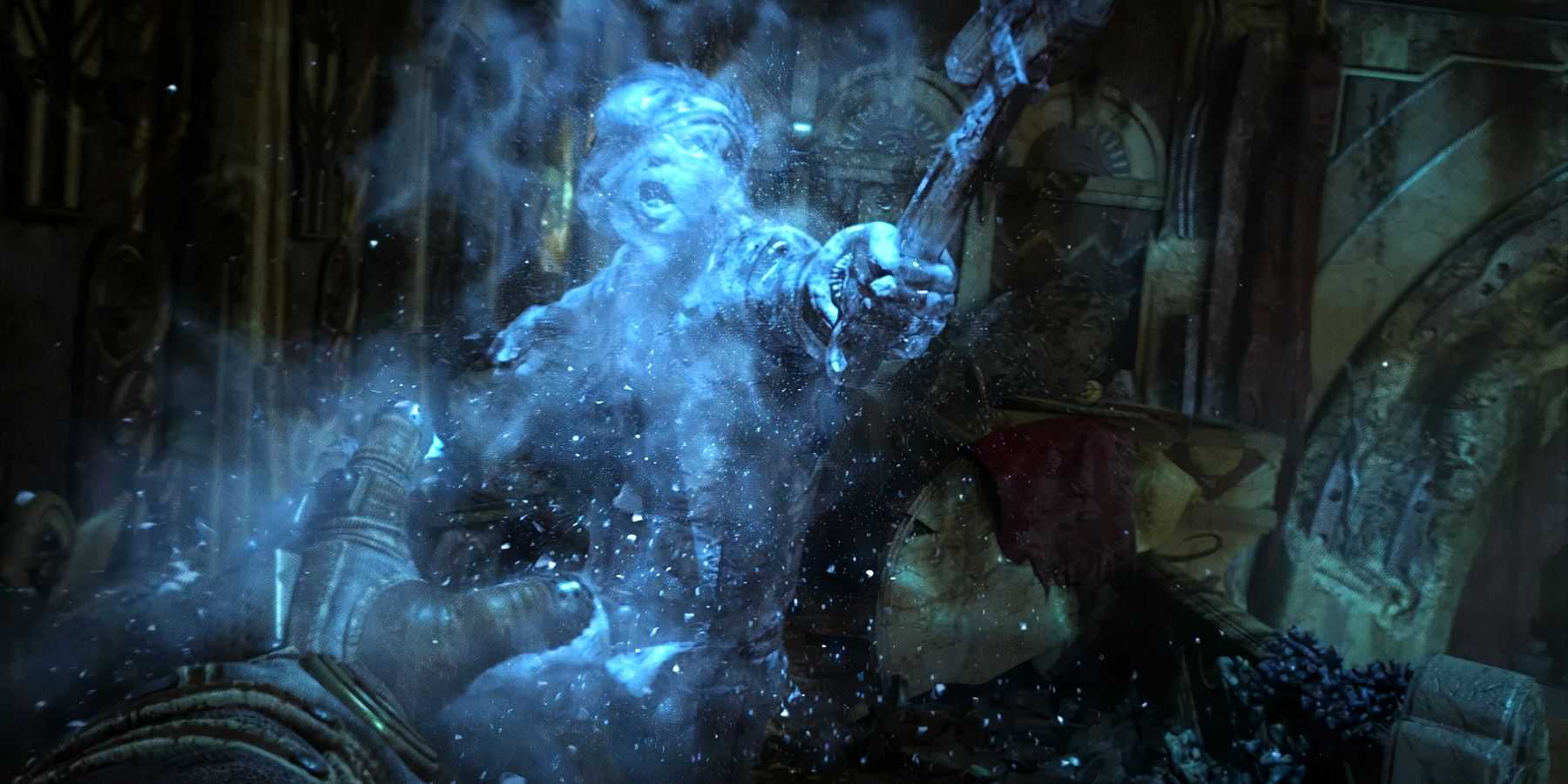 Player using Winter Blast in BioShock