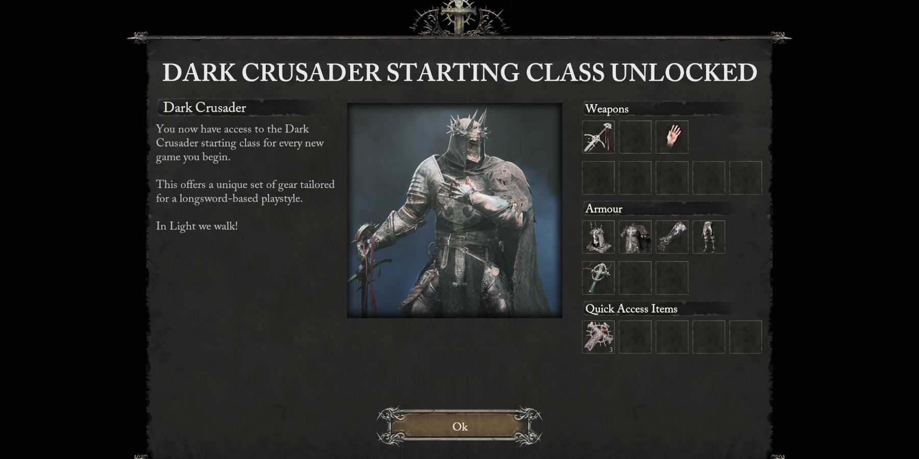 lords of the fallen dark crusader starting class unlock