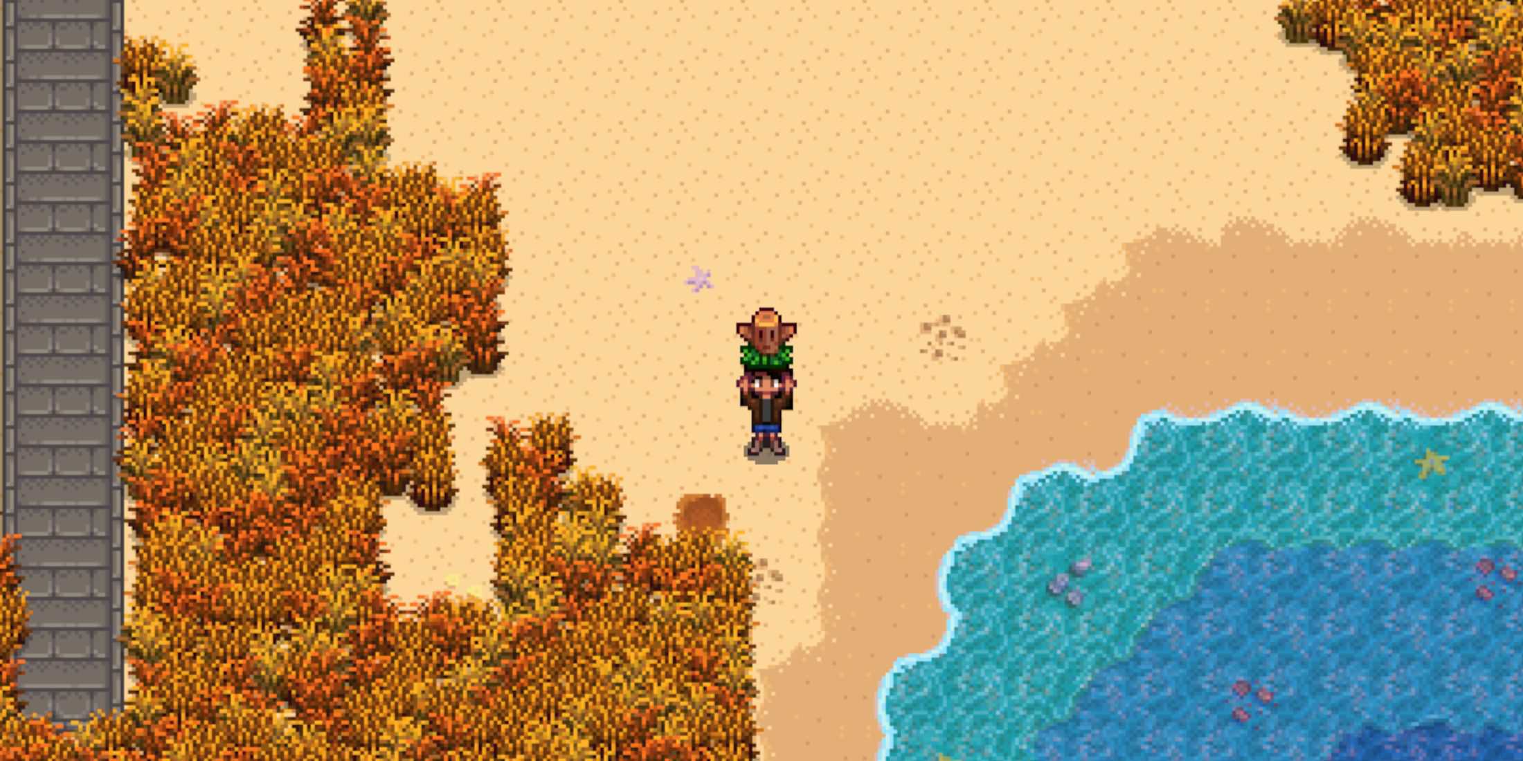 stardew valley farmer holding warp totem