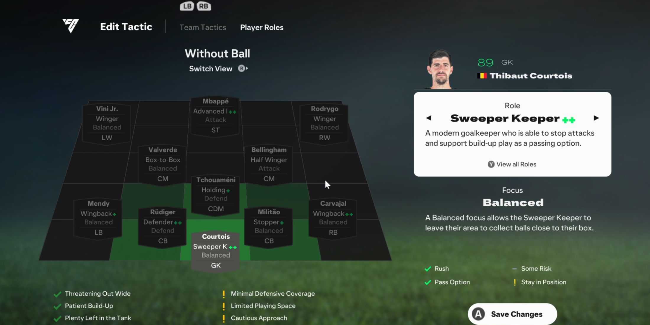 All Player Roles in EA Sports FC 25 - Thibaut Courtois GK