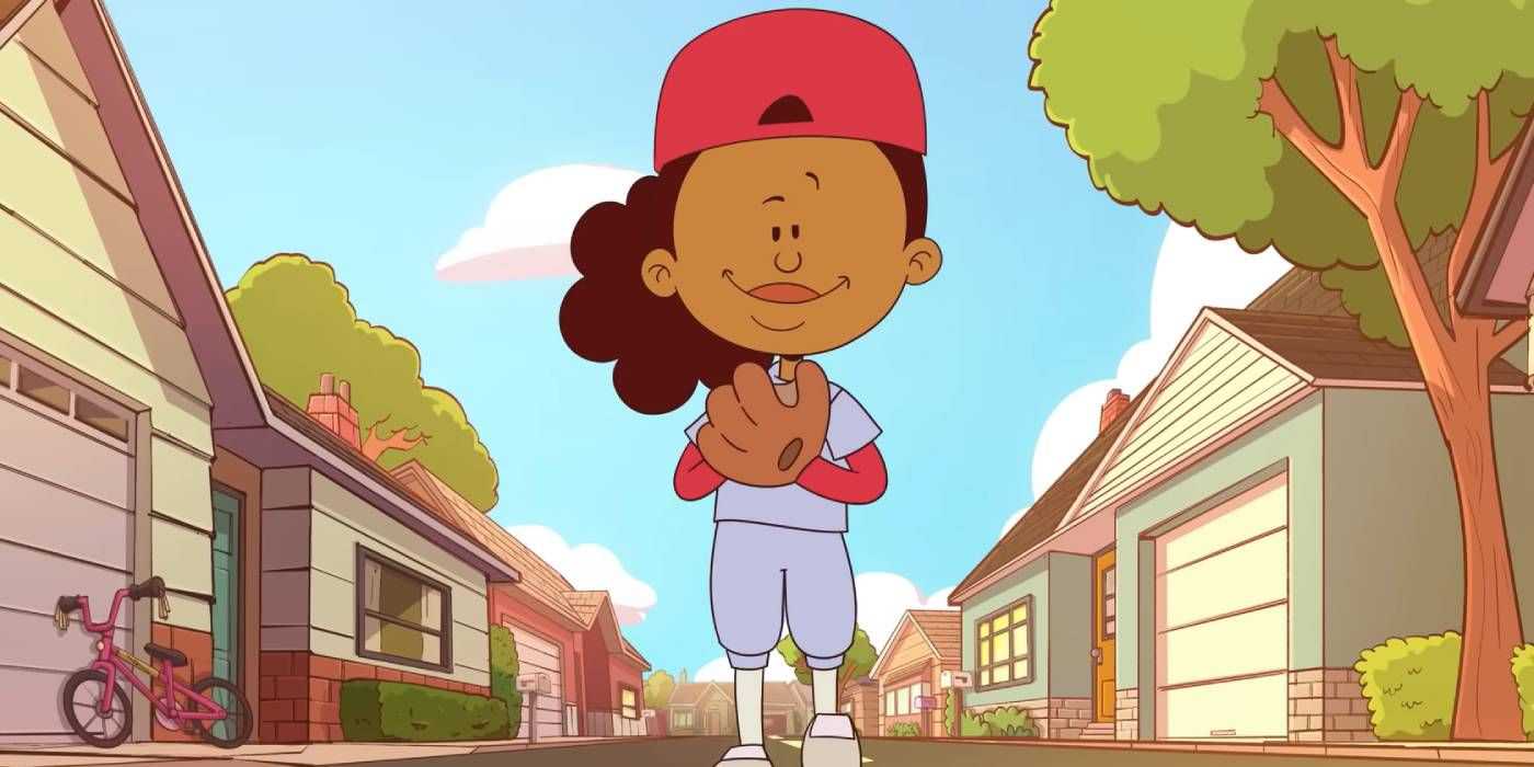 Stephanie Morgan walking down the street in Backyard Sports' trailer