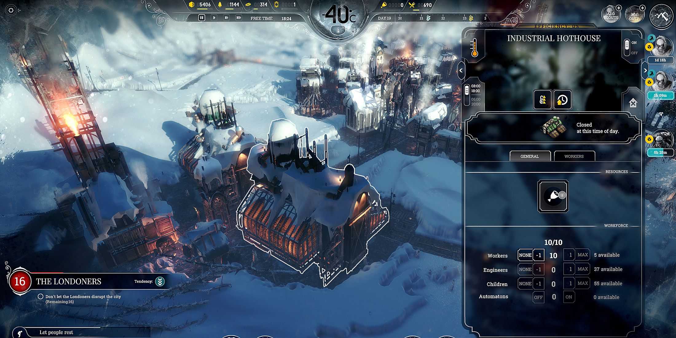 Construindo uma Estufa em Frostpunk