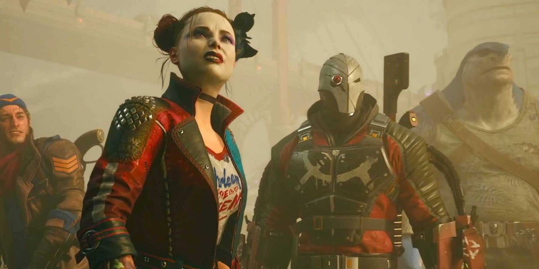 Capitão Bumerangue, Harley Quinn, Pistoleiro e Tubarão Rei de Esquadrão Suicida: Mate a Liga da Justiça