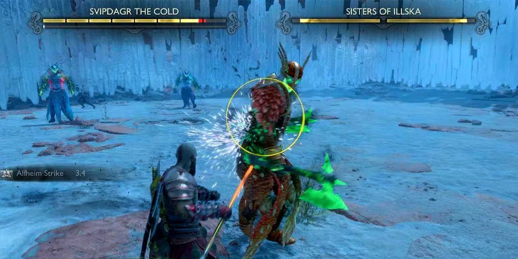 svipdagr o frio e as irmãs de illska em god of war ragnarok