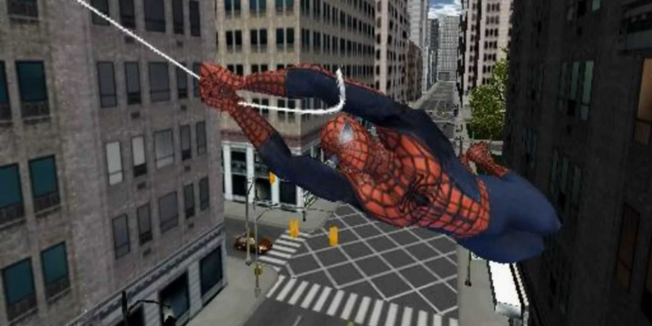 PlayStation 2 Spider-man balançando por Nova York