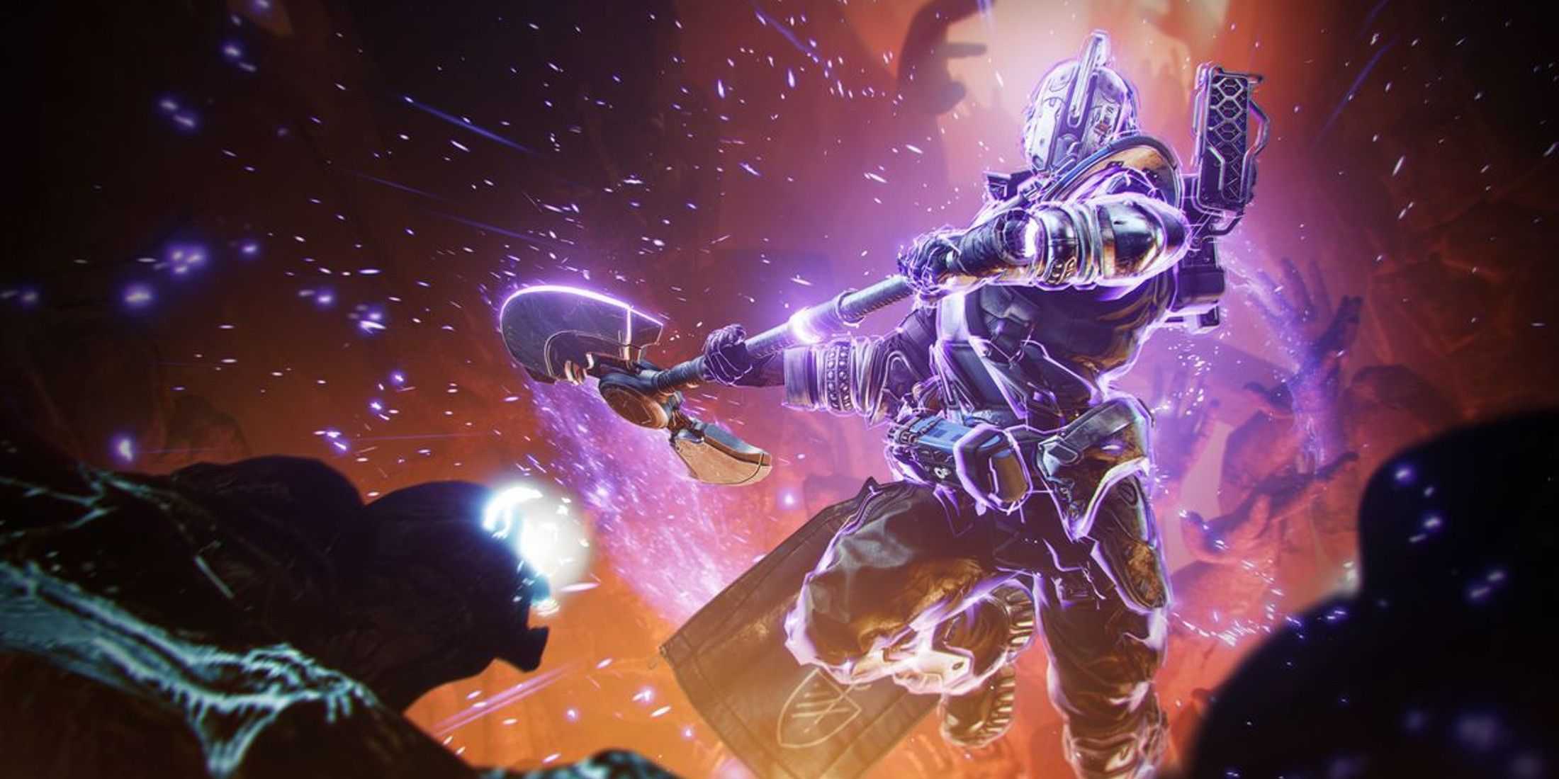 A Titan in Destiny 2 using the Twilight Arsenal Void Axe Super