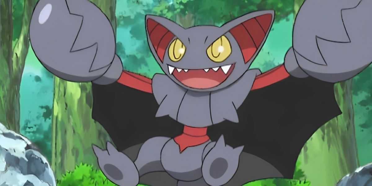 Gliscor sorrindo nas árvores em Pokemon