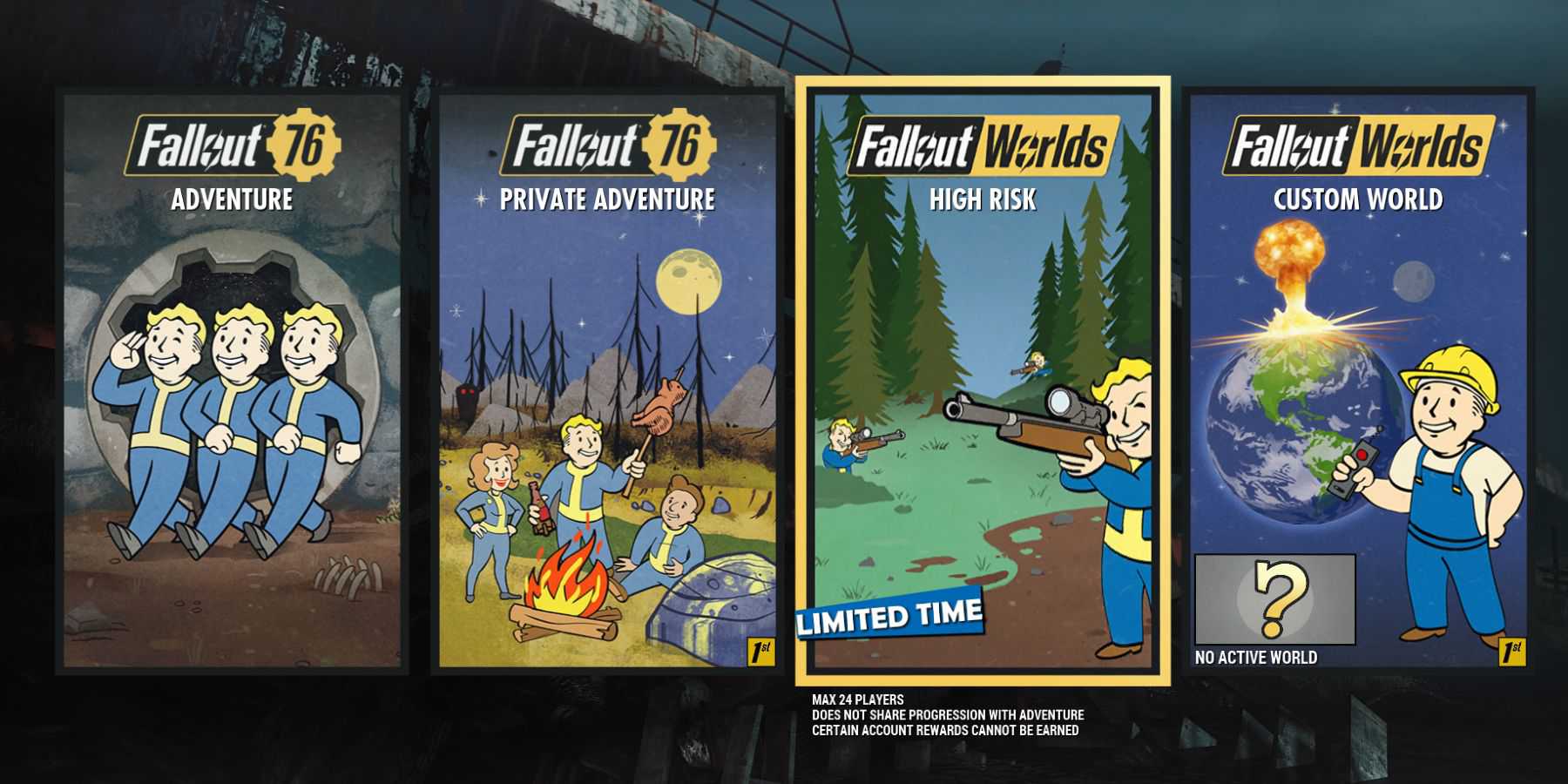 Fallout 76 Fallout Worlds Game Mode Panel