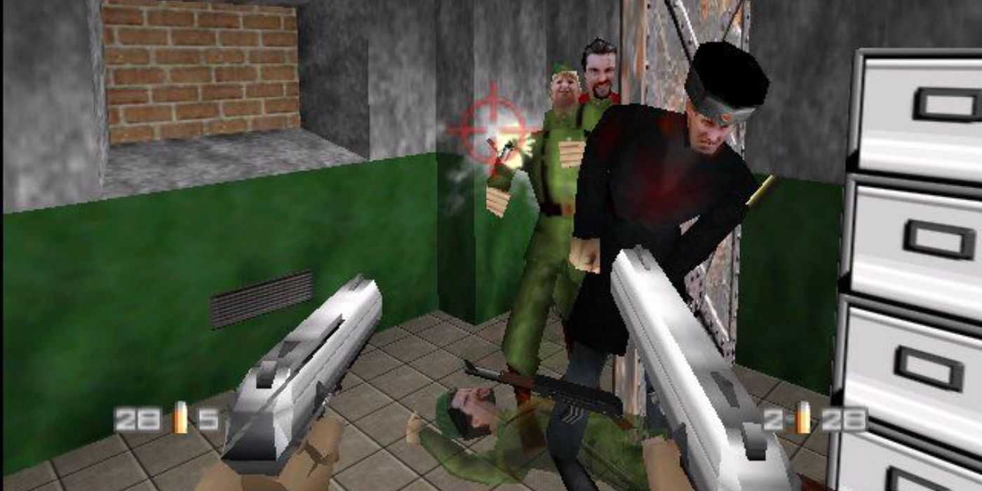 A screenshot from the Nintendo 64 game GoldenEye 007