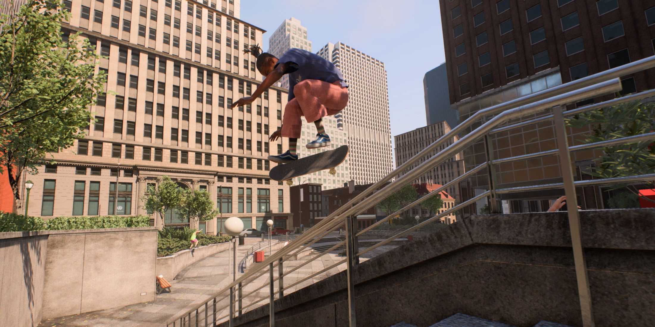 Jogabilidade do Skate 4 Virando sobre um Guard Rail