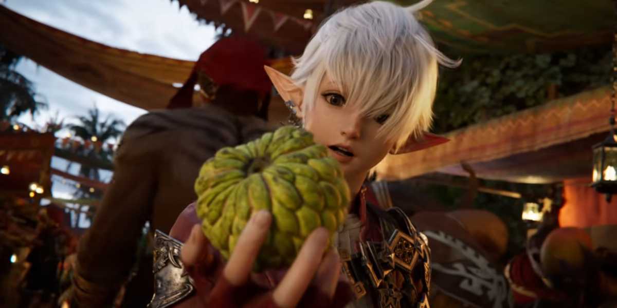 Final Fantasy 14: Dawntrail segue tradição hilária de Endwalker com frutas low-poly