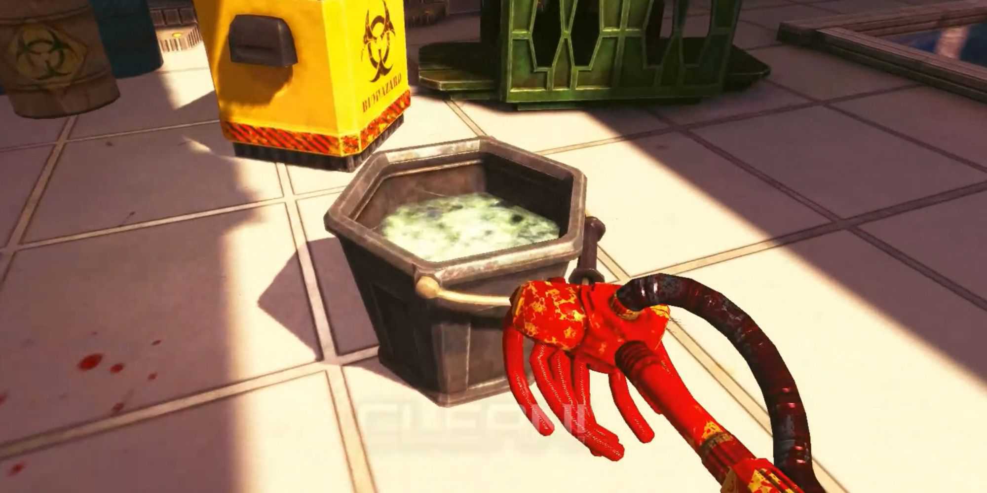 Cleaning bloody mop Viscera Cleanup Detail