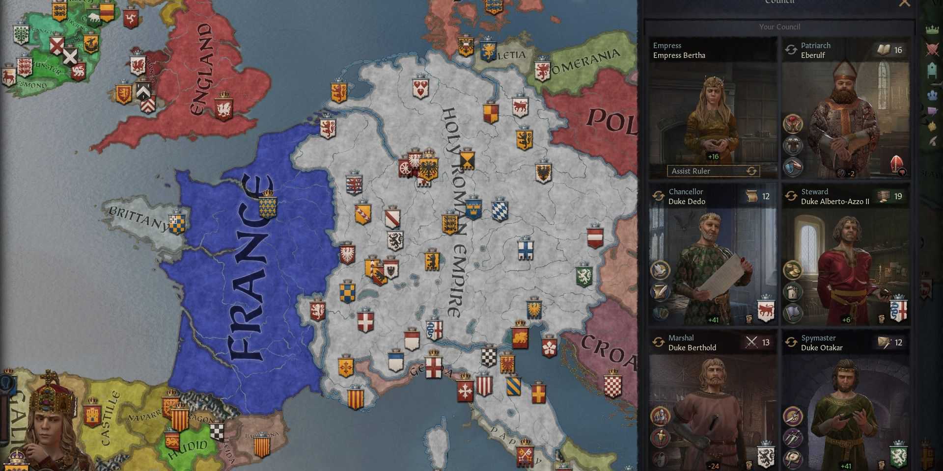 Estratégia Crusader Kings 3 Mapa do Mundo e Conselho