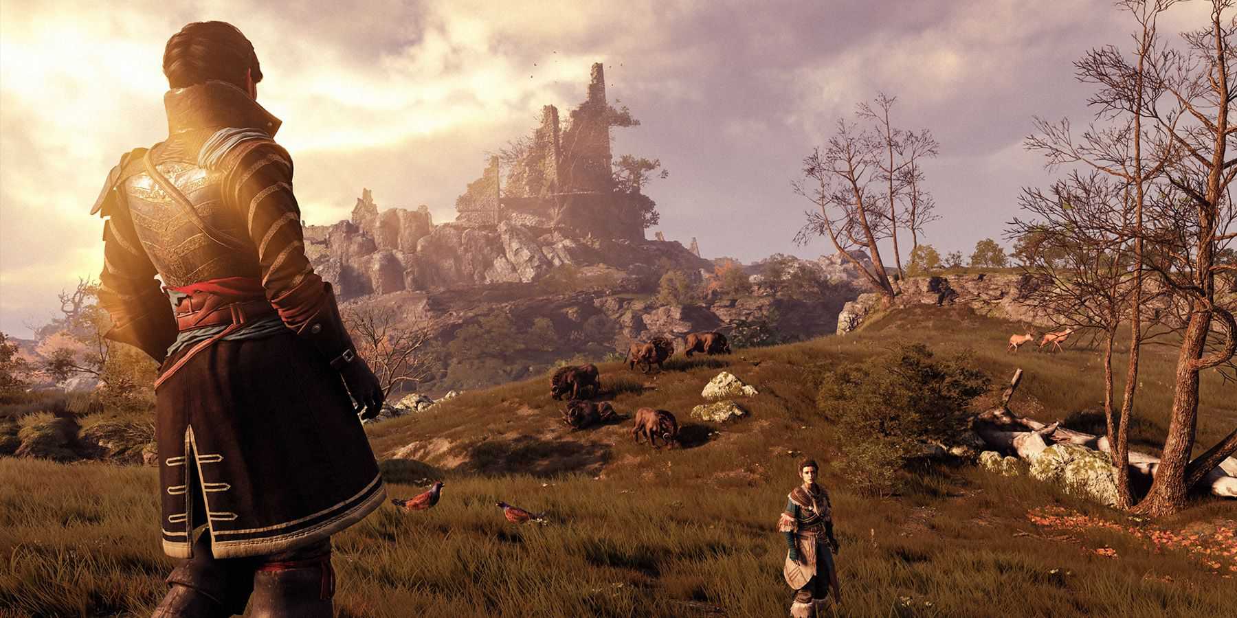 De Sardet exploring the open world in GreedFall