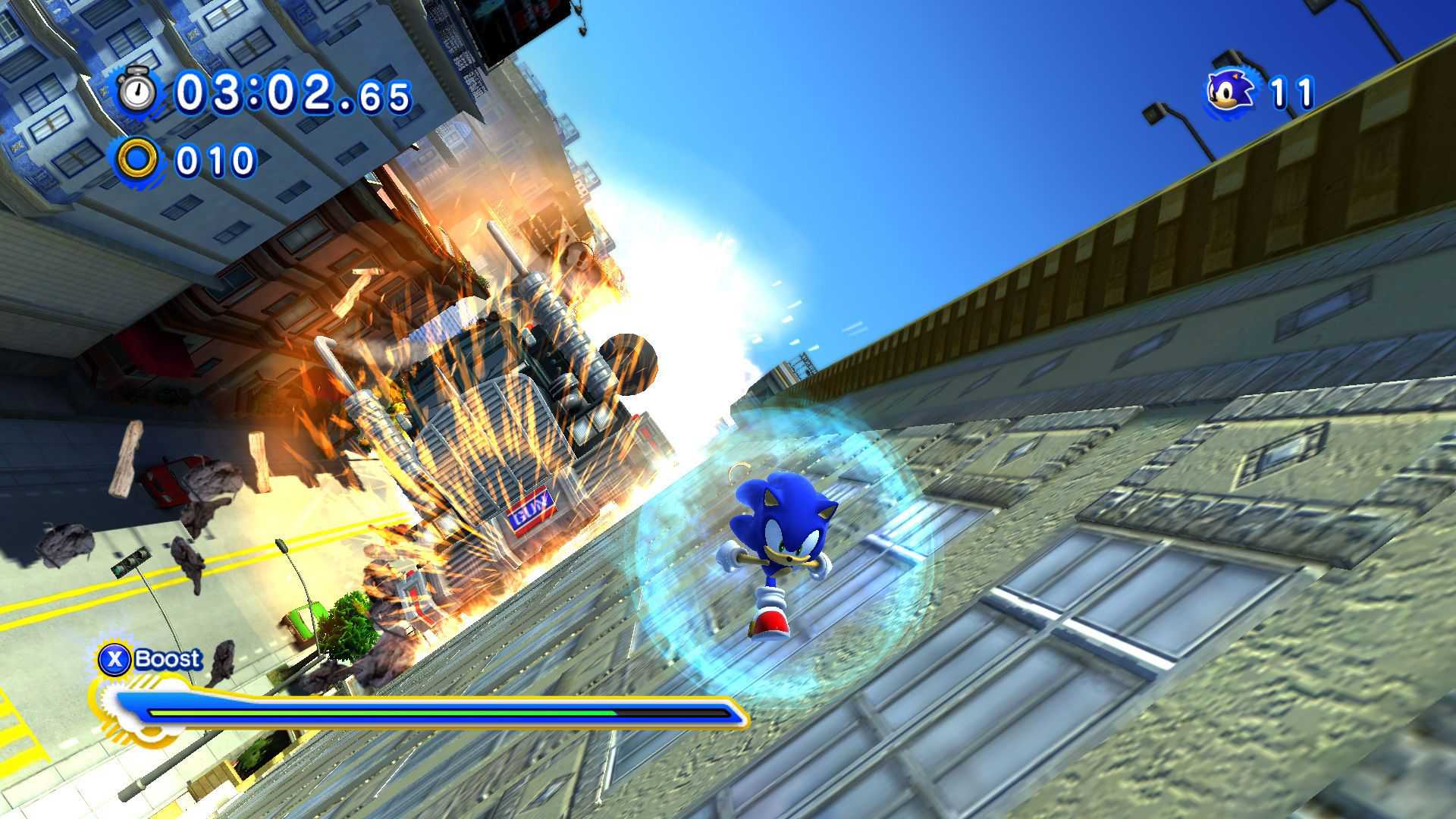 sonic generations run on wall