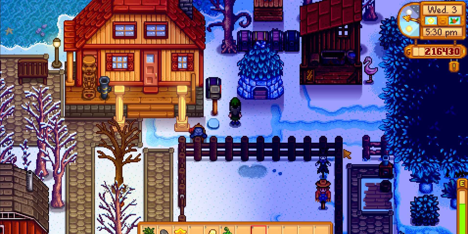 Image of a Junimo Hut on the farm in Stardew Valley