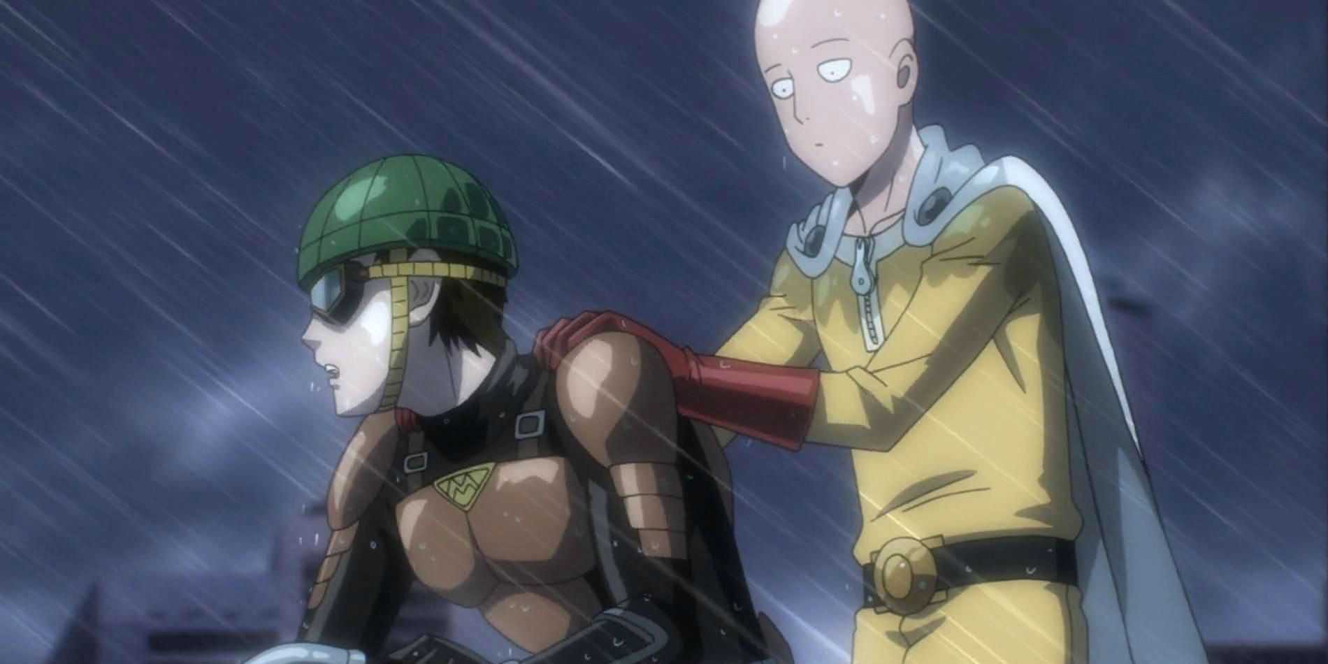 Saitama e Mumen Rider em One Punch Man