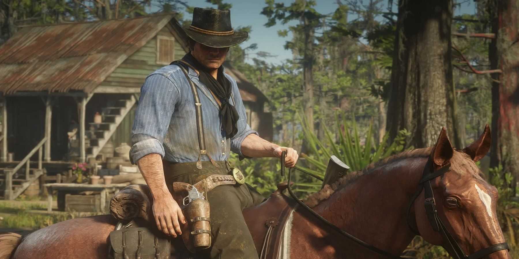 Arthur Morgan monta em um cavalo em Red Dead Redemption 2