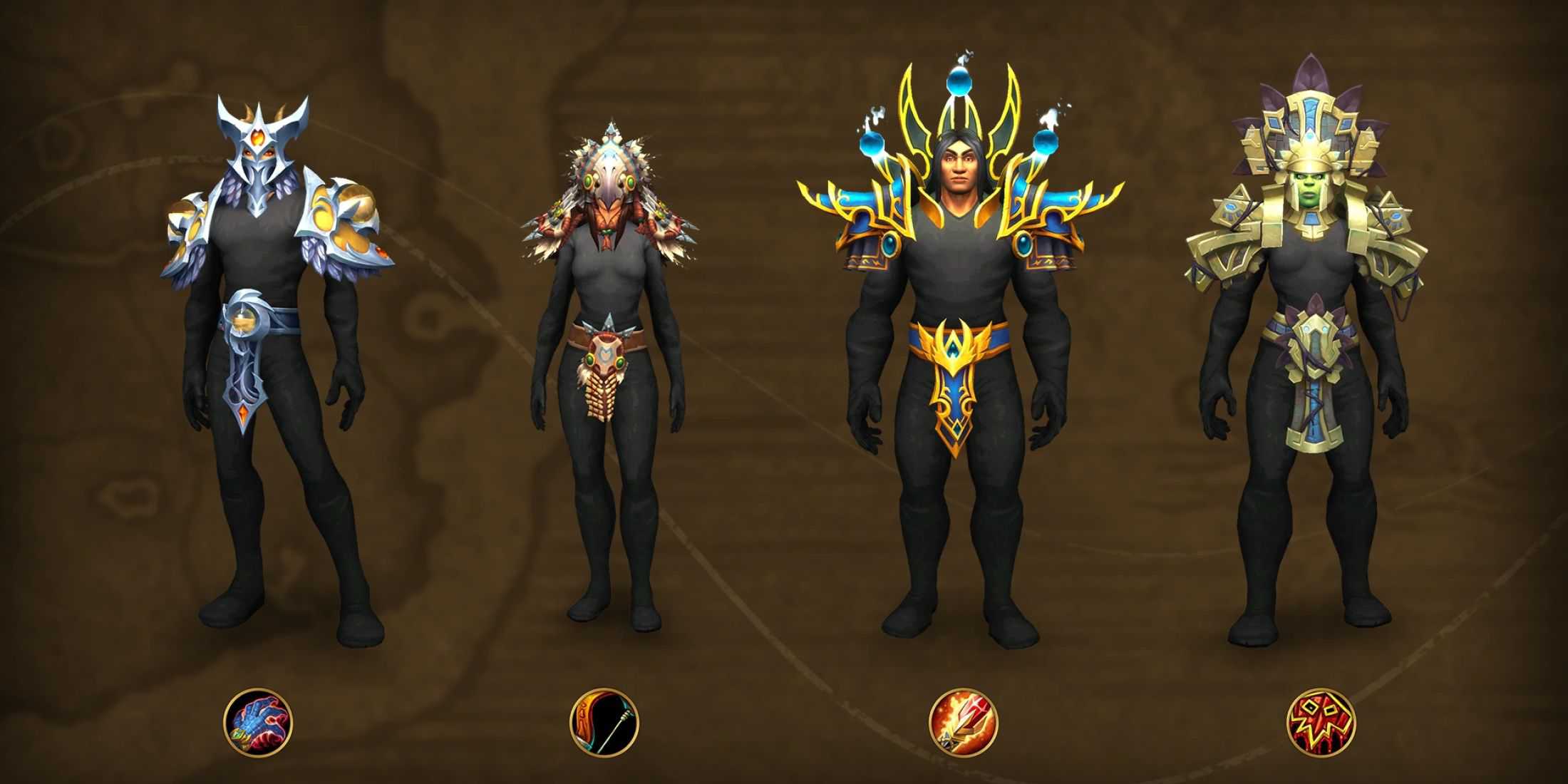 world of warcraft class ensembles evoker hunter mage shaman