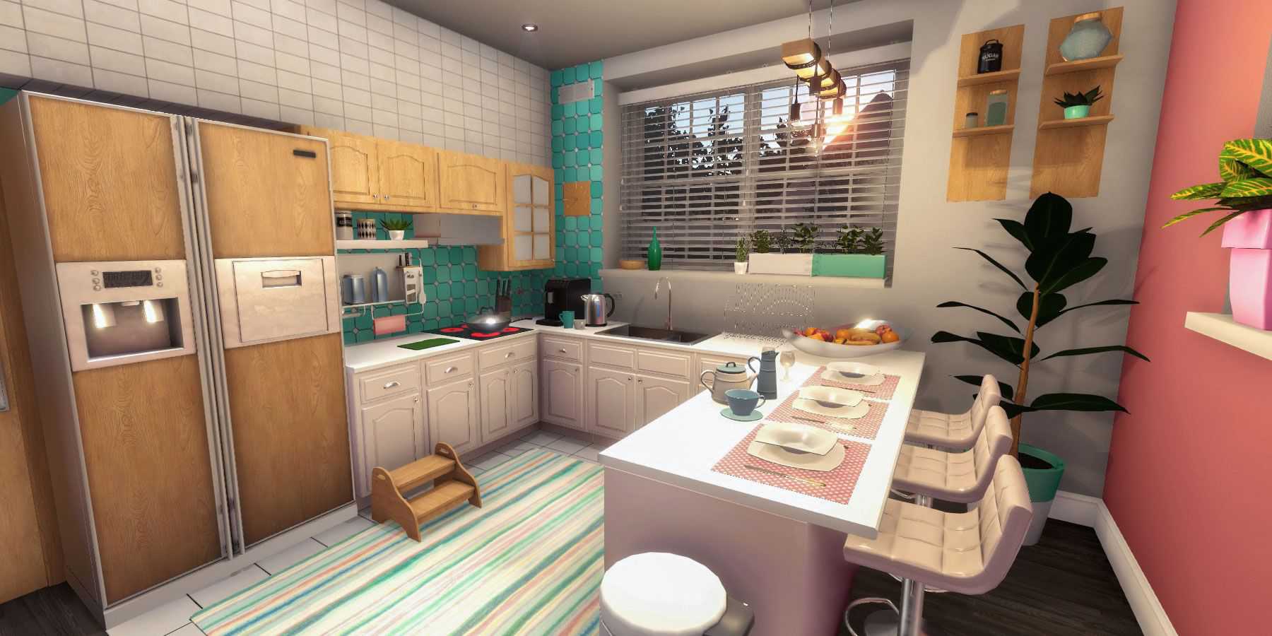 A kitchen in House Flipper