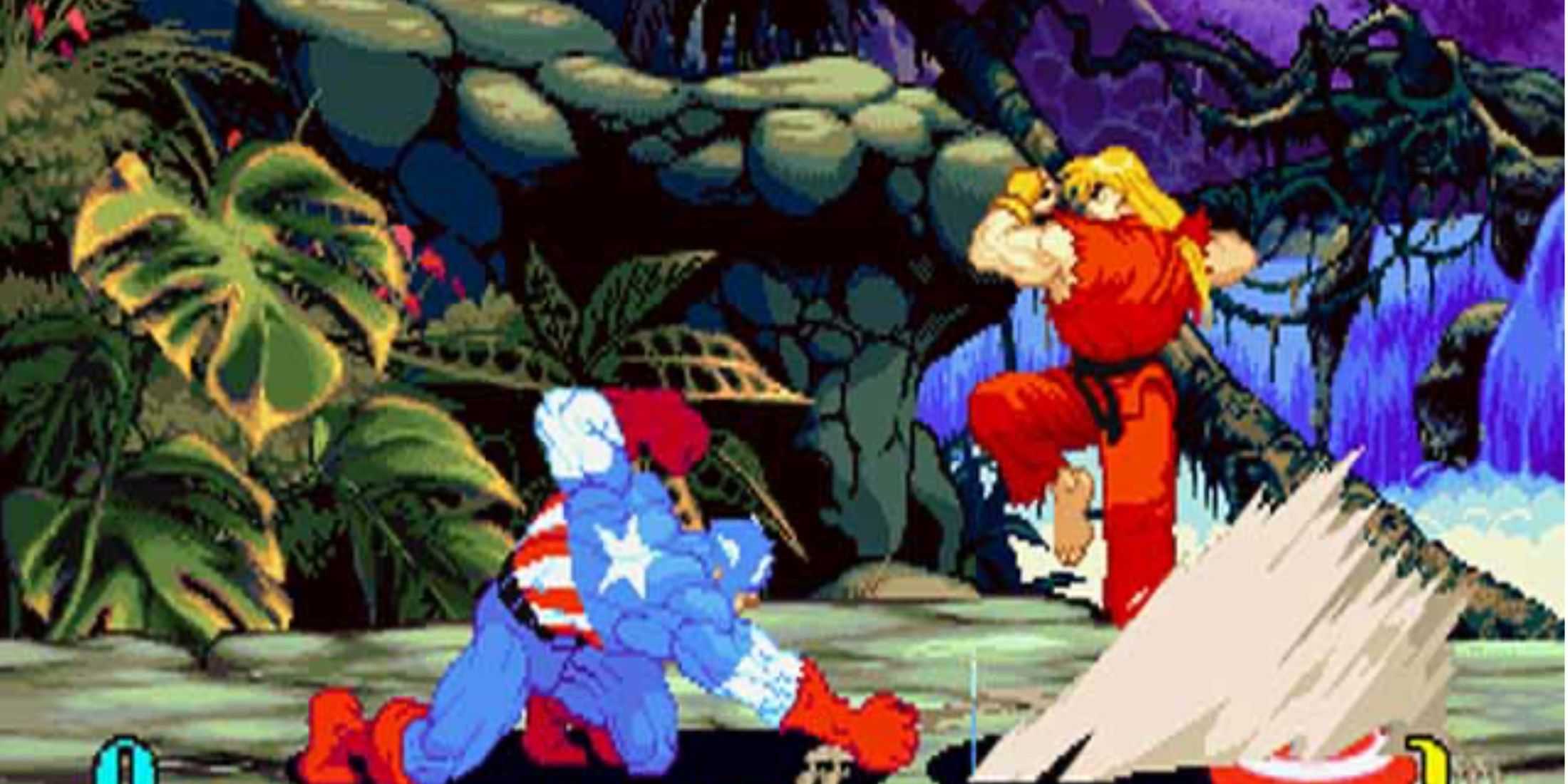 Marvel Super Heroes vs Street Fighter Captain America vs Ken