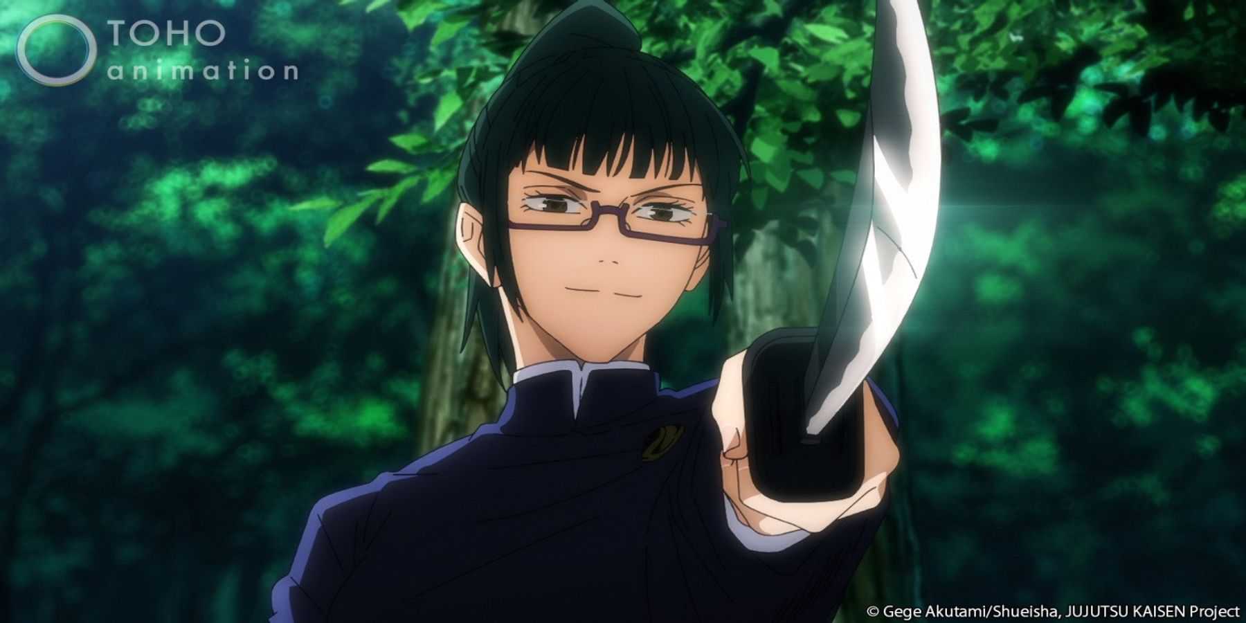 Maki Zenin with a sword in Jujutsu Kaisen