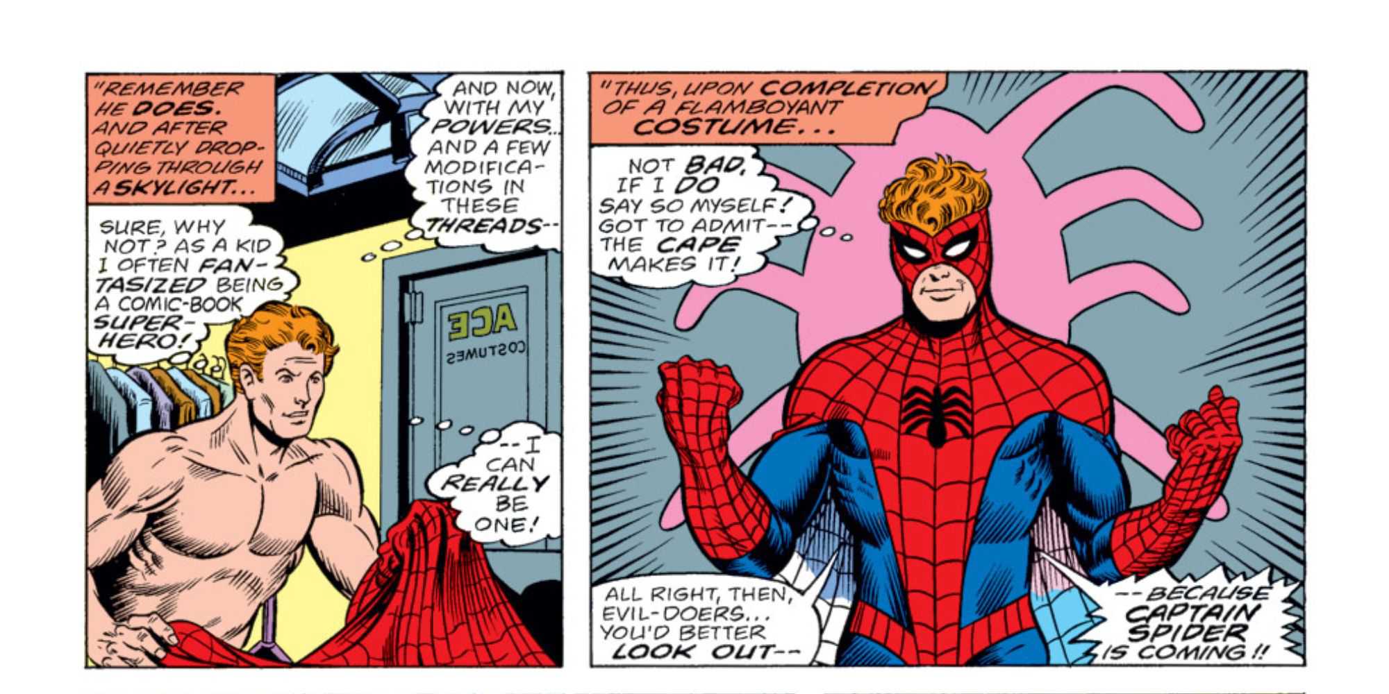 Flash Thompson vestindo o traje do Homem-Aranha