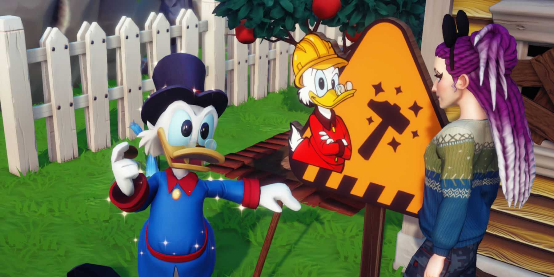 disney dreamlight valley scrooge mcduck upgrade sign