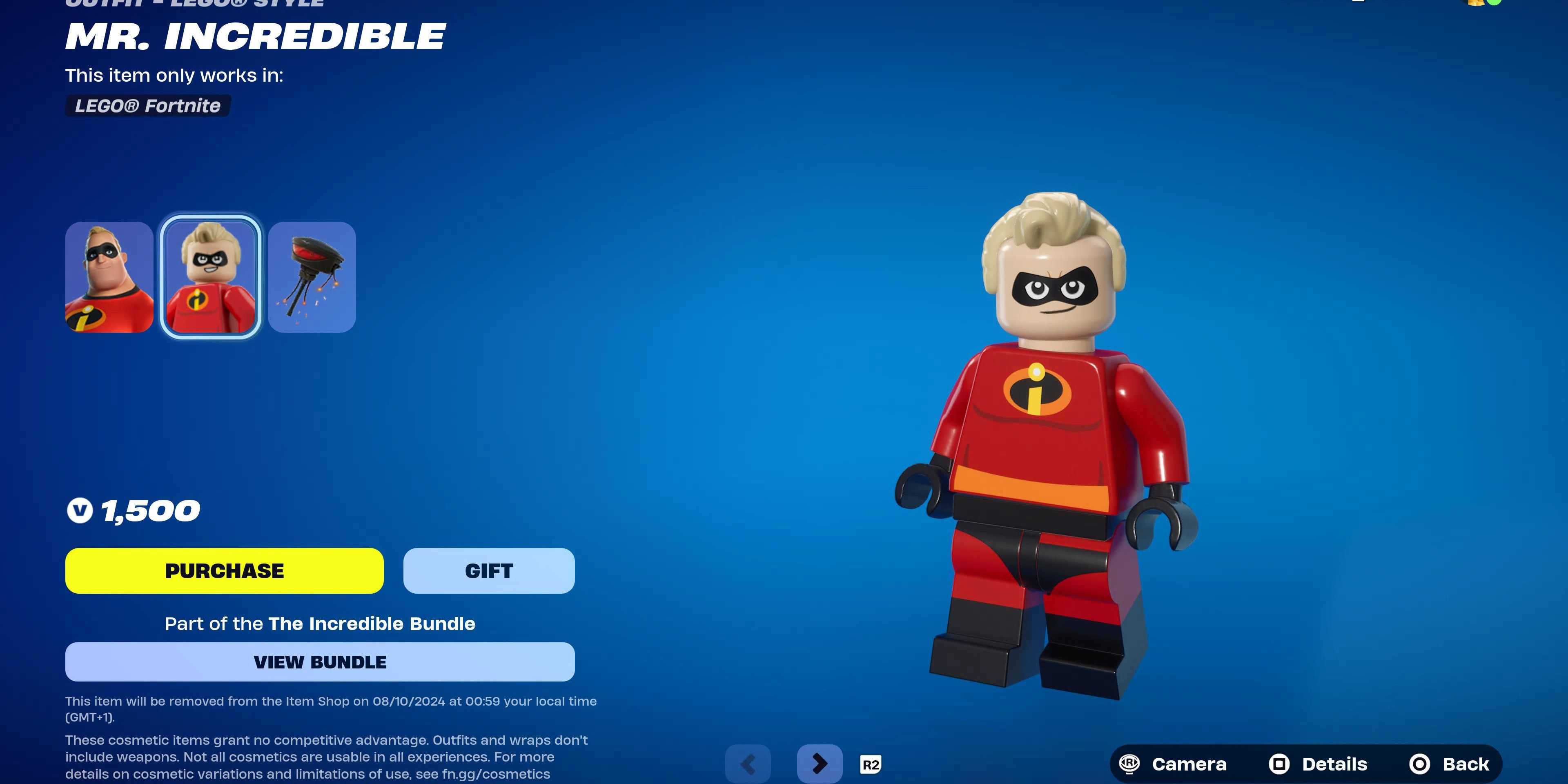 mr incredible lego fortnite skin