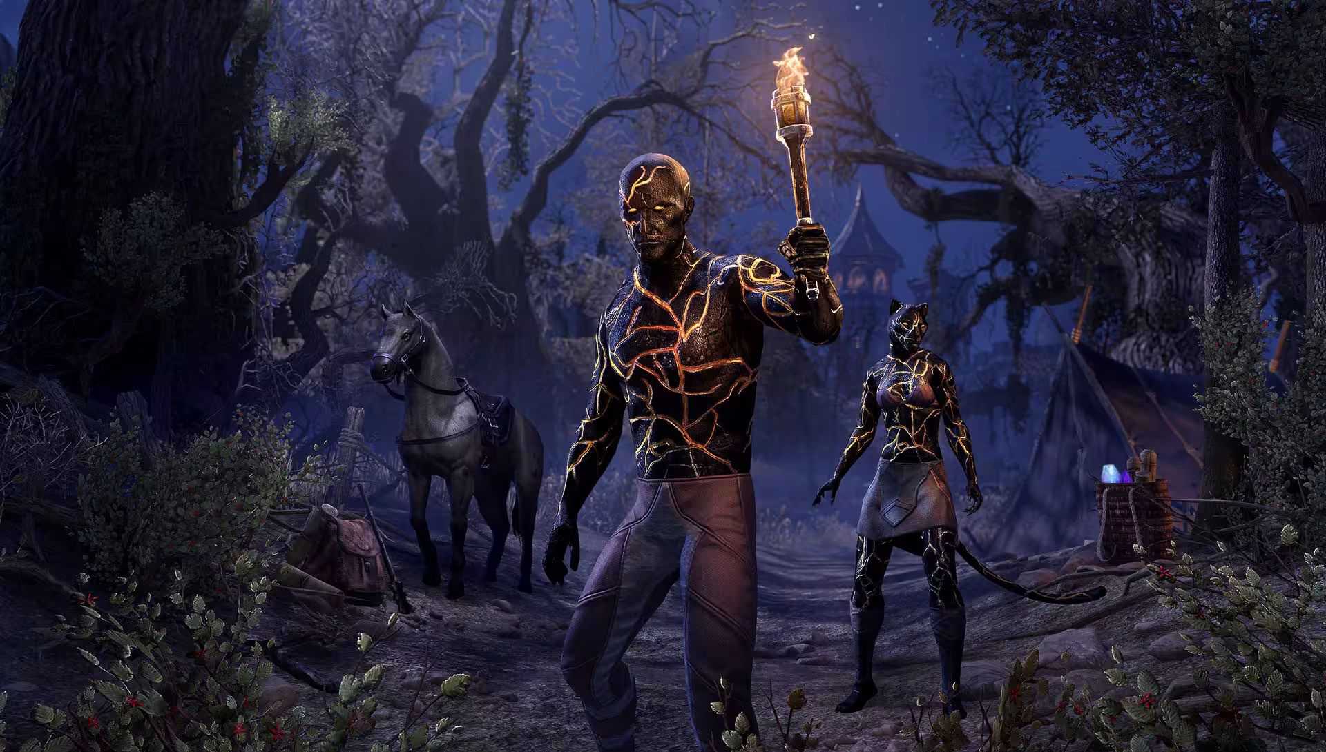 Skin Fractured Glory de The Elder Scrolls Online em personagens humanos e Khajit