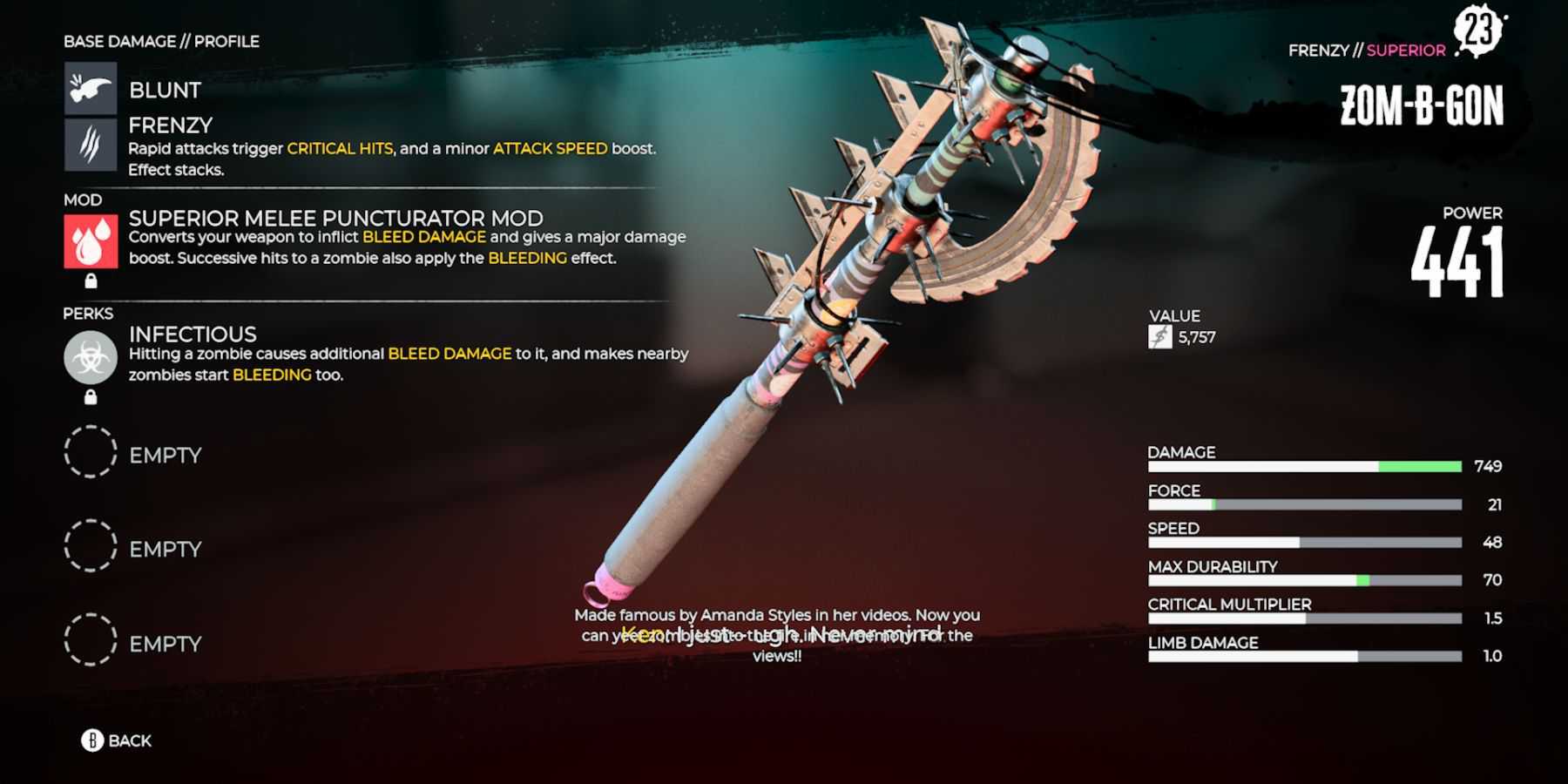 dead island 2 superior weapon zom-b-gon