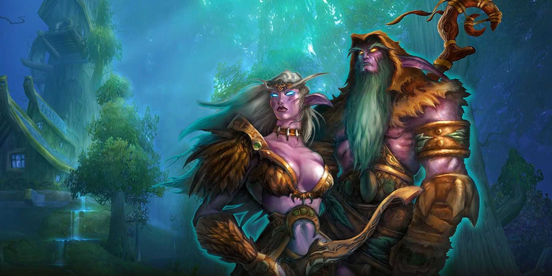 Elfos noturnos na forma de Tyrande e Malfurion