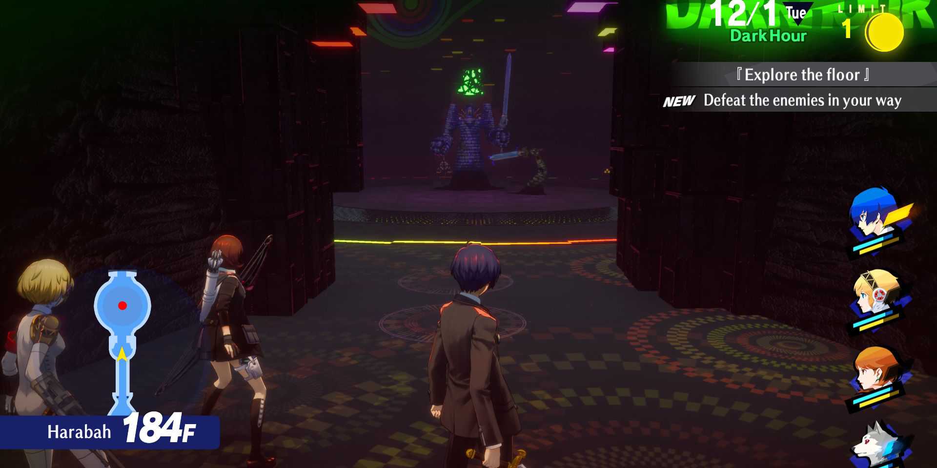 Imagem da localização dos chefes Merciless Judge e Executive Greatsword em Persona 3 Reload