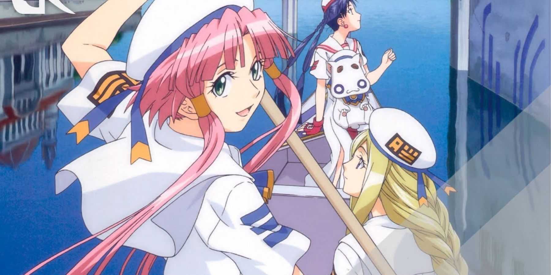 Aria The Animation gondola with two sailors and a passenger