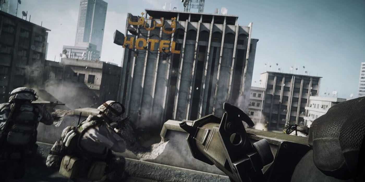 battlefield 3 hotel being destroyed