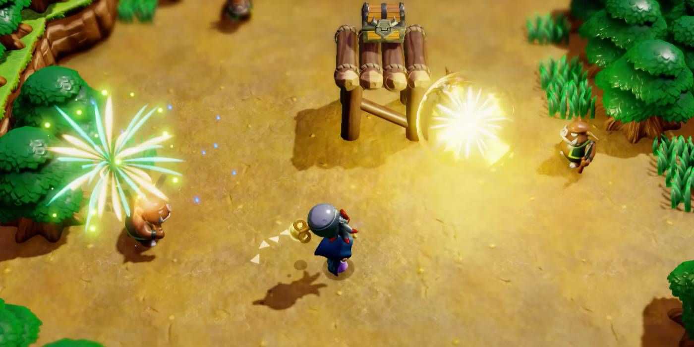 Zelda firing at enemies with a cannon echo in The Legend of Zelda: Echoes of Wisdom