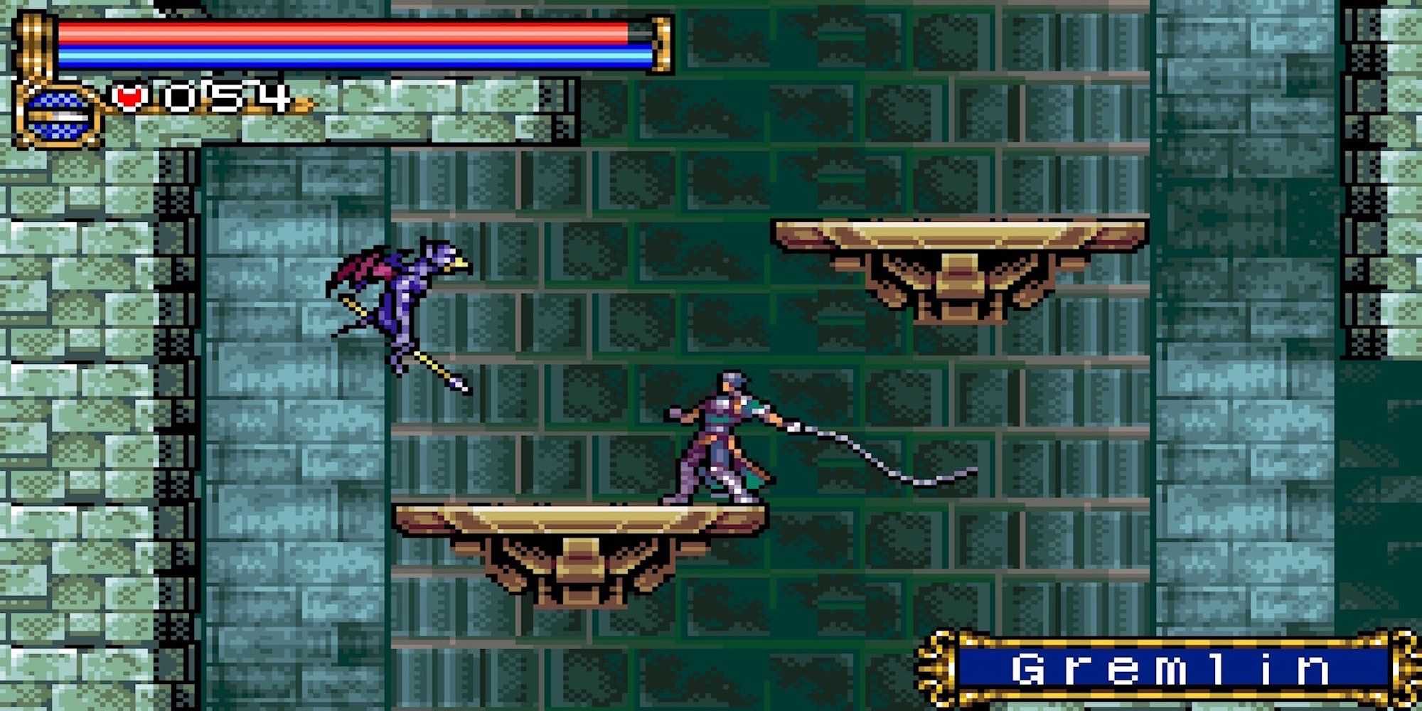 Fighting enemies in Castlevania Circle of the Moon