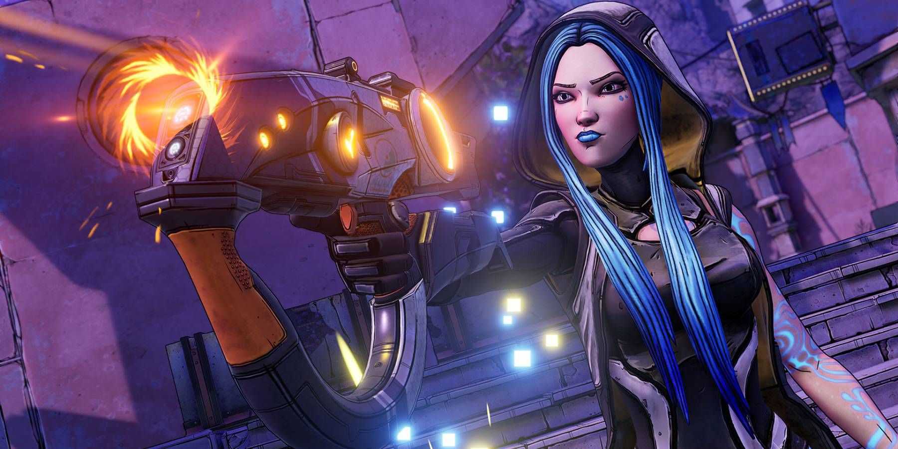 Maya empunhando uma arma em Borderlands 3