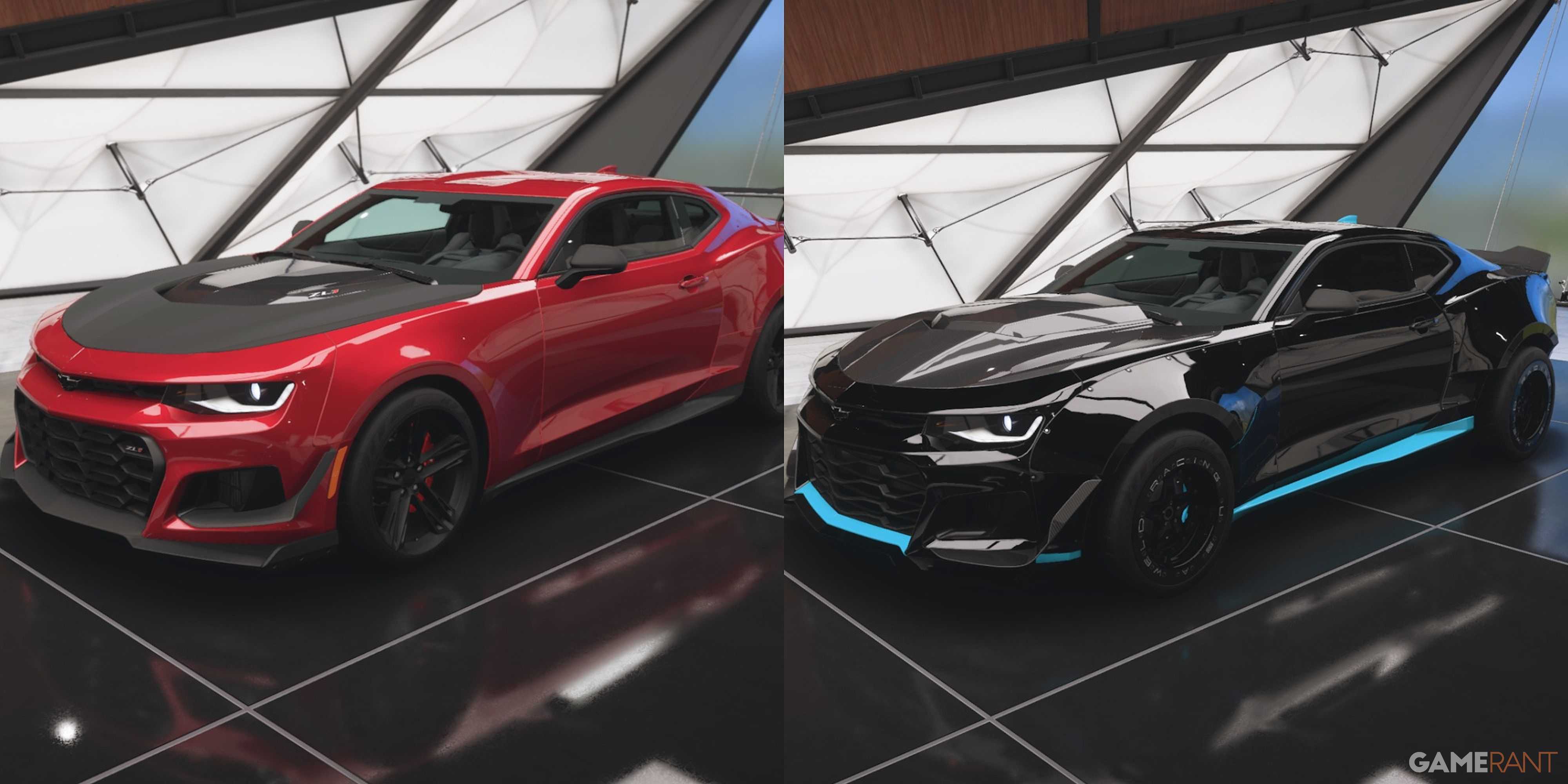 Comparação do Chevrolet Camaro ZL1 1LE Widebody com o Forza Horizon 5