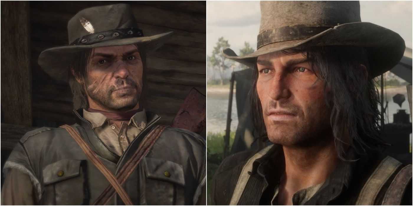 Red Dead Redemption 1 e 2 Mudanças na cor dos olhos de John Marston