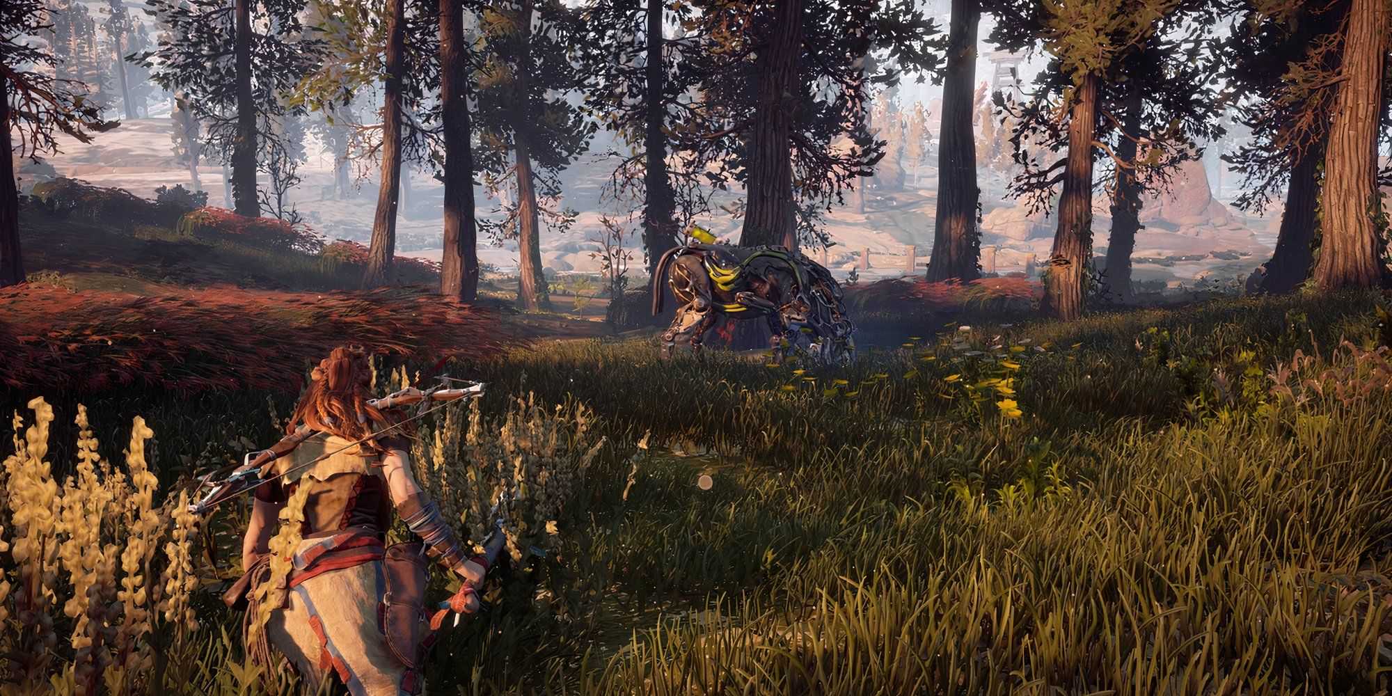 Sneaking in the grass in Horizon Zero Dawn