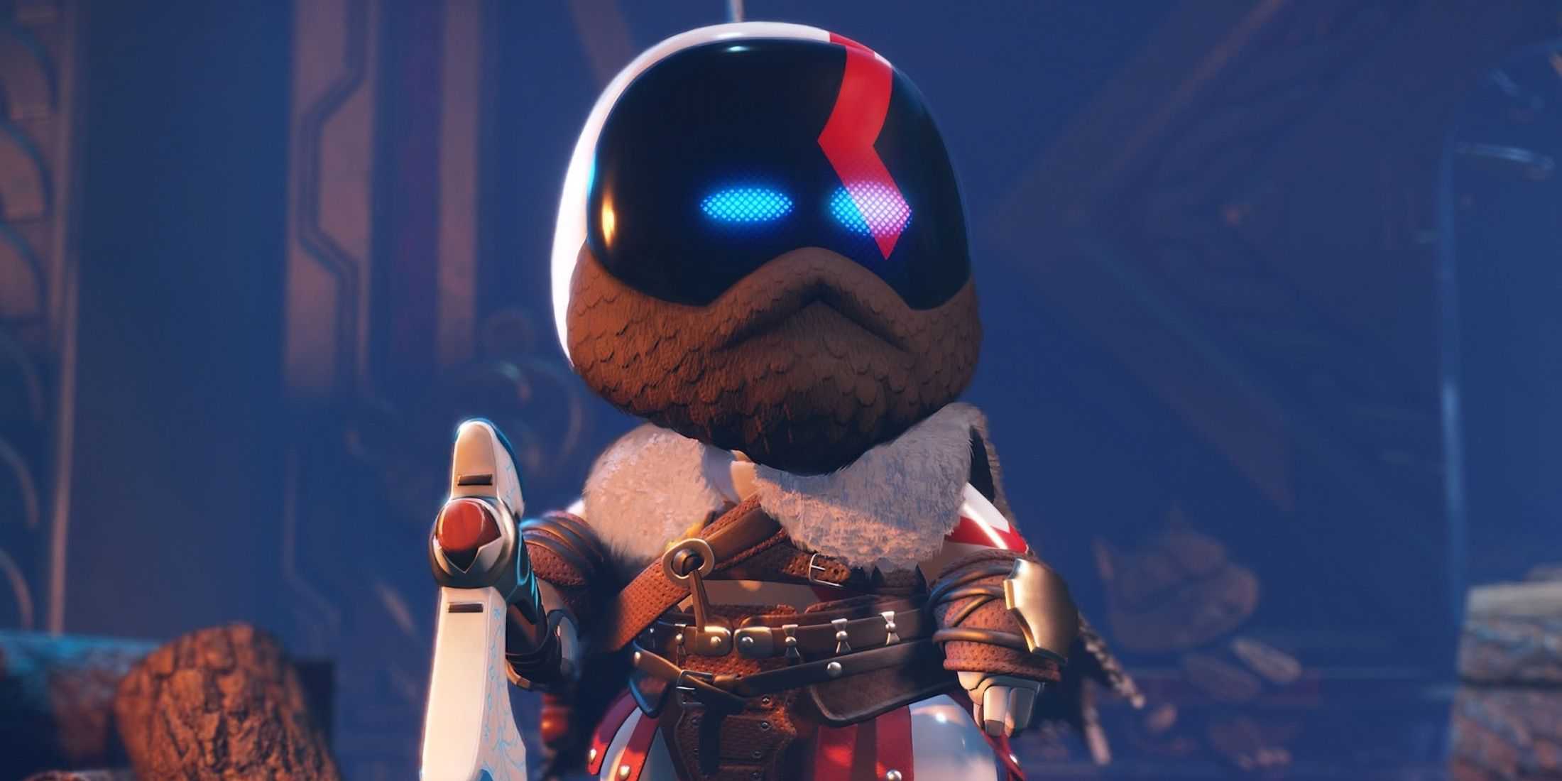 Astro Bot as God of War's Kratos