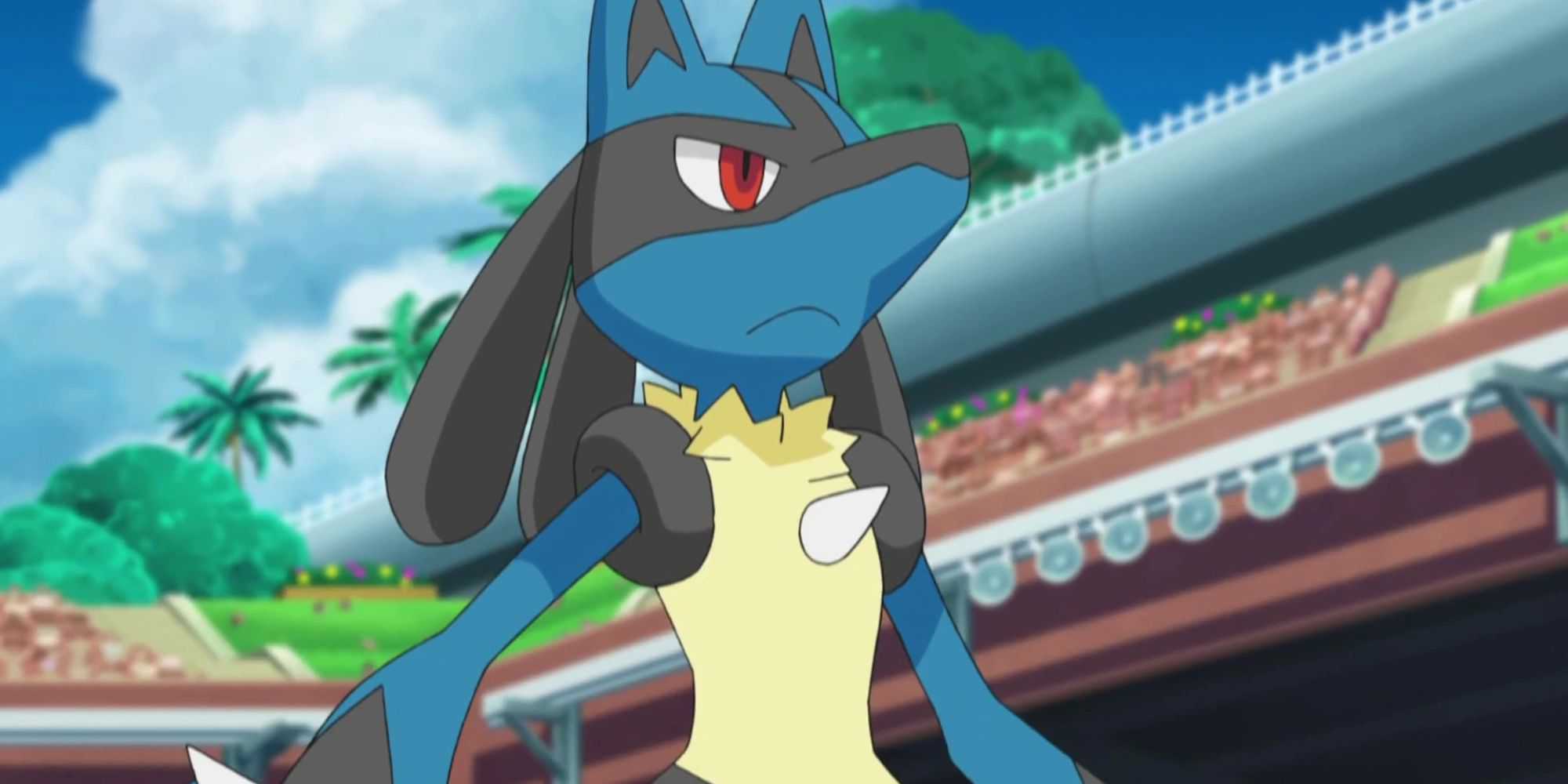 Lucario in a stadium