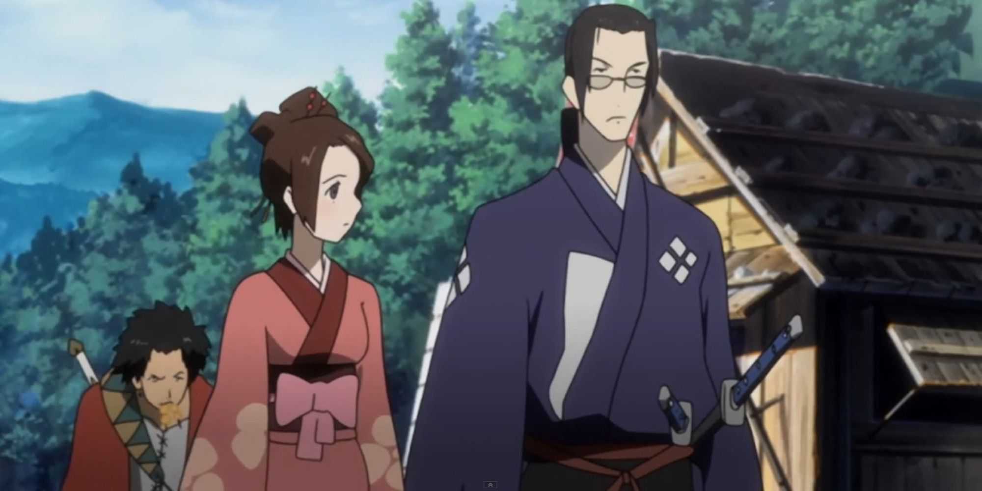 Uma cena com personagens de Samurai Champloo