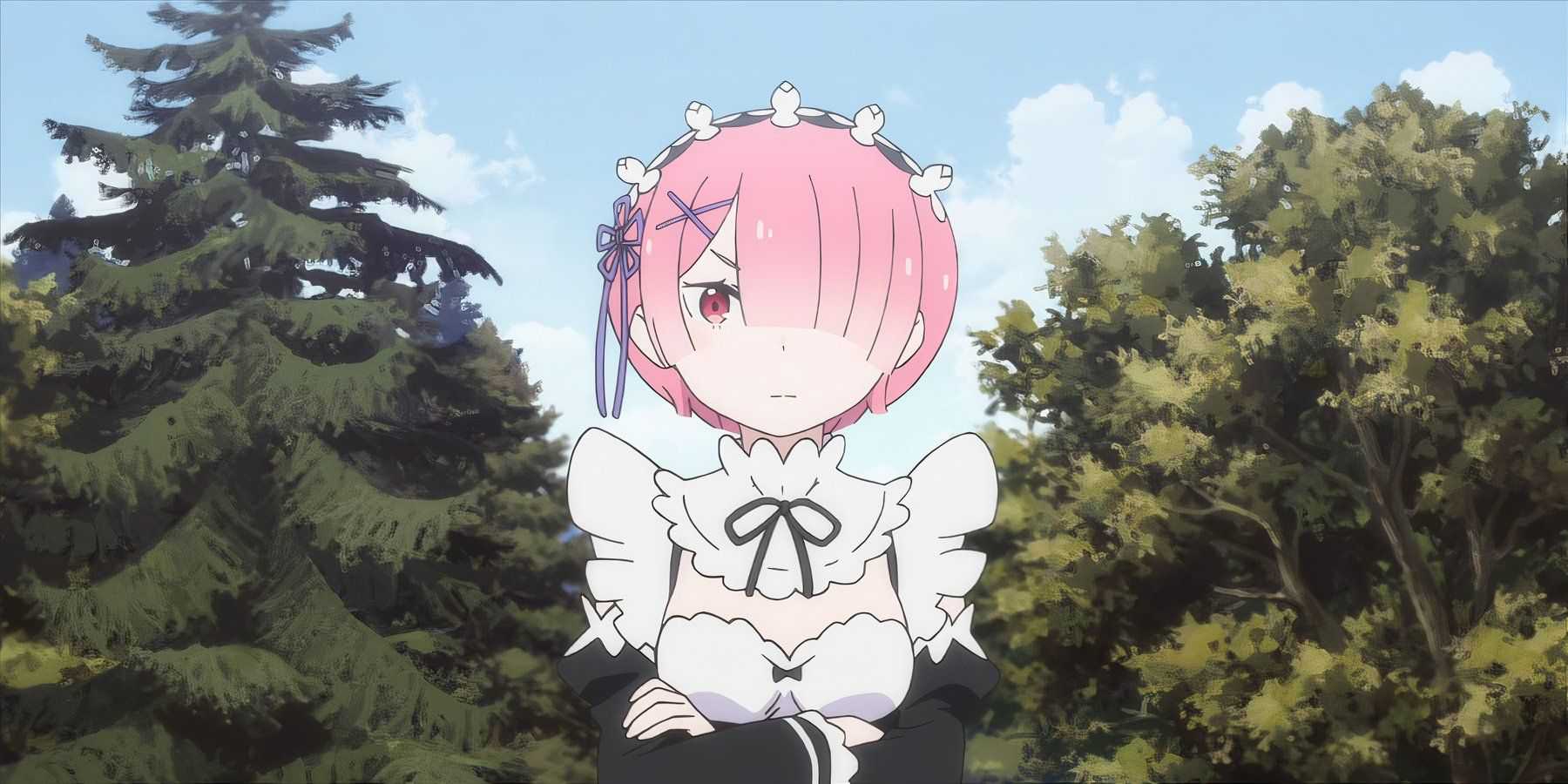 Ram in a maid outfit in Re:Zero