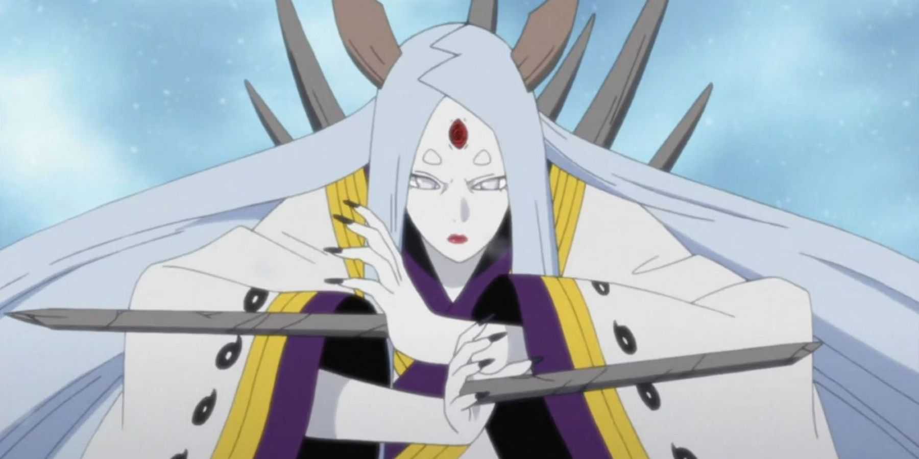 Kaguya otsutsuki usando os ossos de cinzas que matam em Naruto